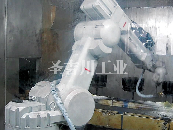吳江電子、家電類部件自動旋轉機器人噴漆線